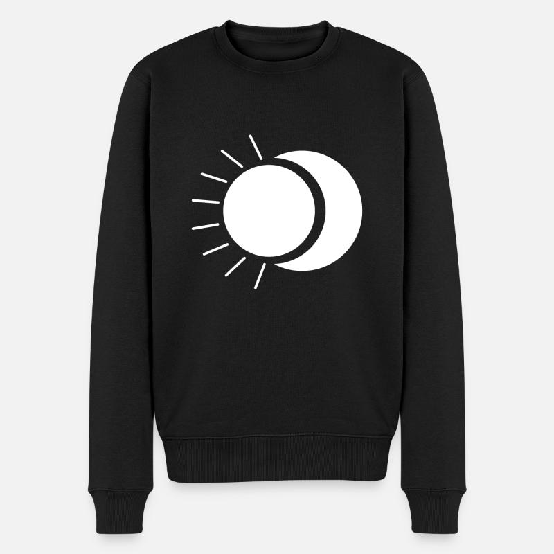 Sonne und Mond - Männer Premium Bio Pullover - Schwarz