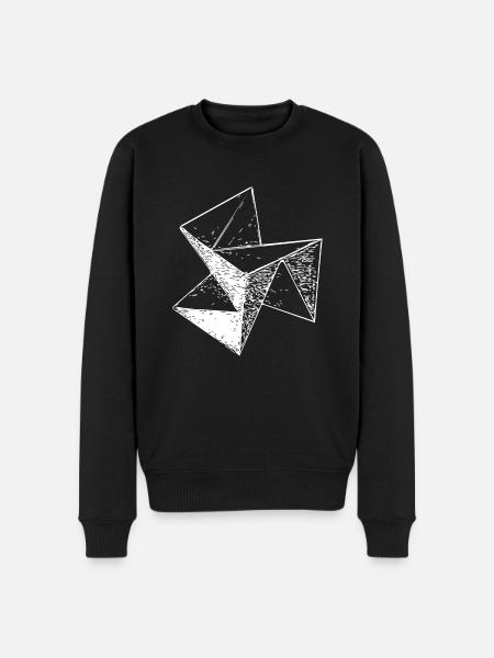 3d vintage trekant terning struktur - Økologisk premium-sweatshirt til mænd - sort