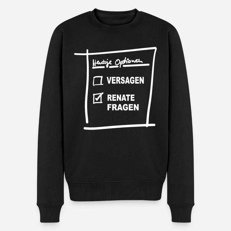 Renate Fragen - Männer Premium Bio Pullover - Schwarz