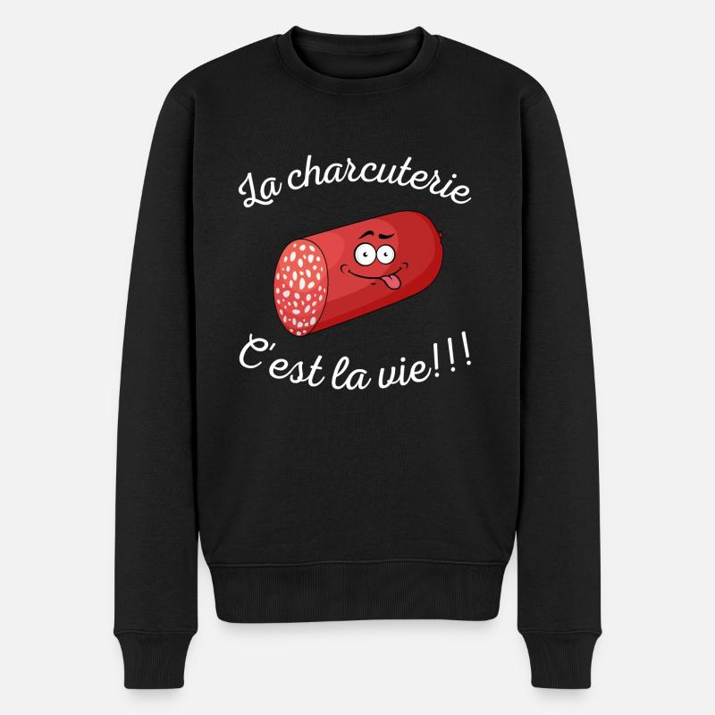 la charcuterie c'est la vie!!! - Pull Premium bio Homme - noir