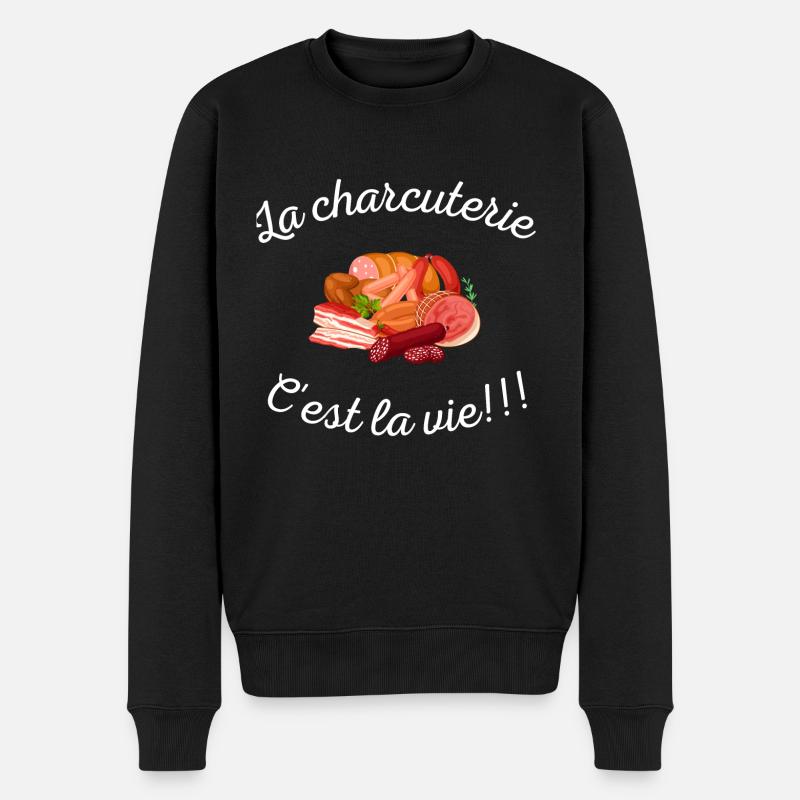 la charcuterie c'est la vie!!! - Pull Premium bio Homme - noir