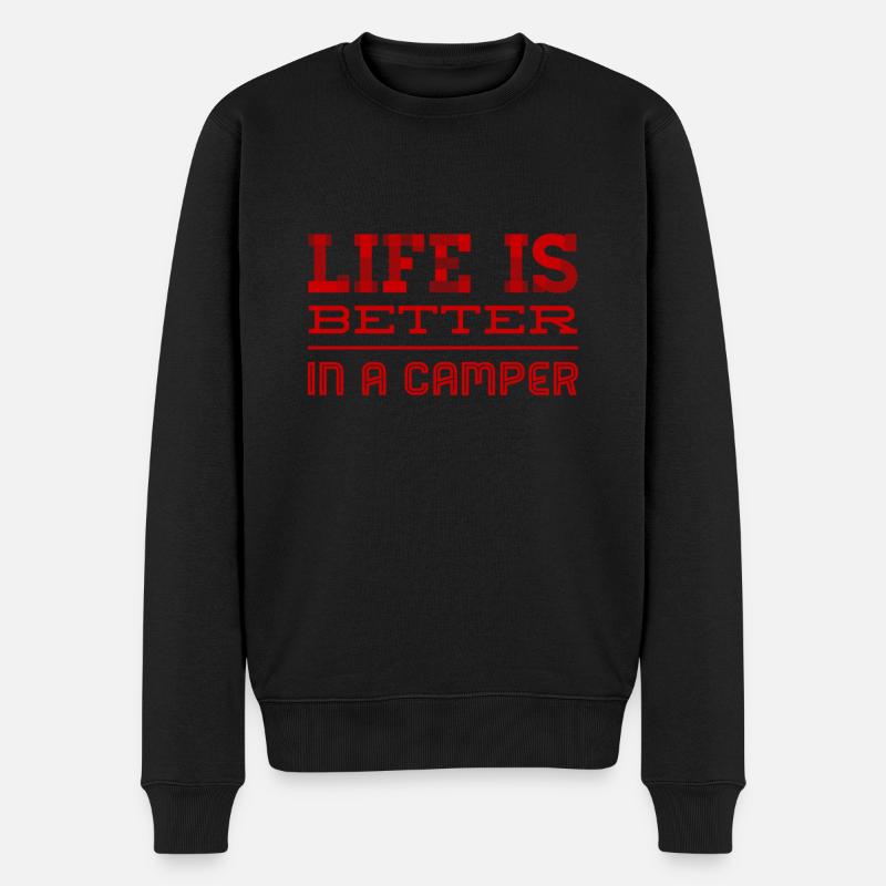 ich bin ein Camper - Männer Premium Bio Pullover - Schwarz