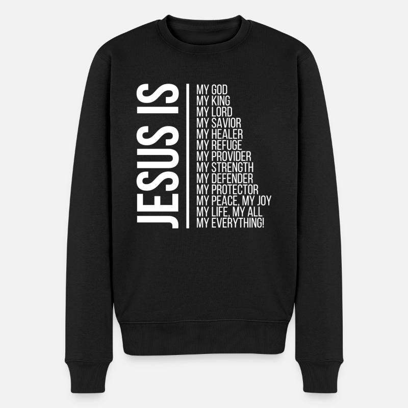 Jésus est mon dieu... - Pull Premium bio Homme - noir