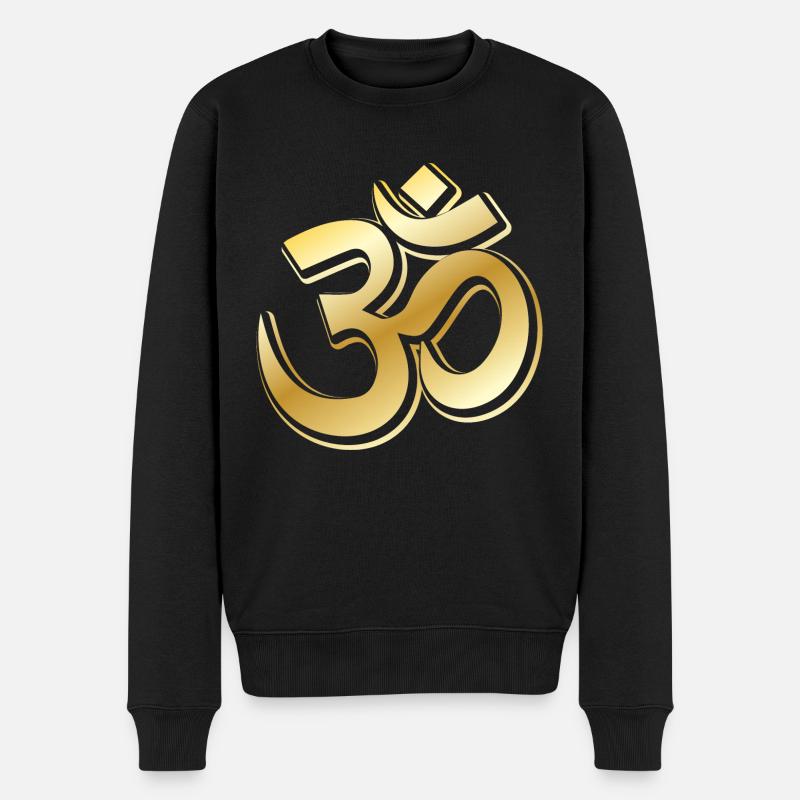 Golden OM Symbol by The Manzanita´s - Männer Premium Bio Pullover - Schwarz