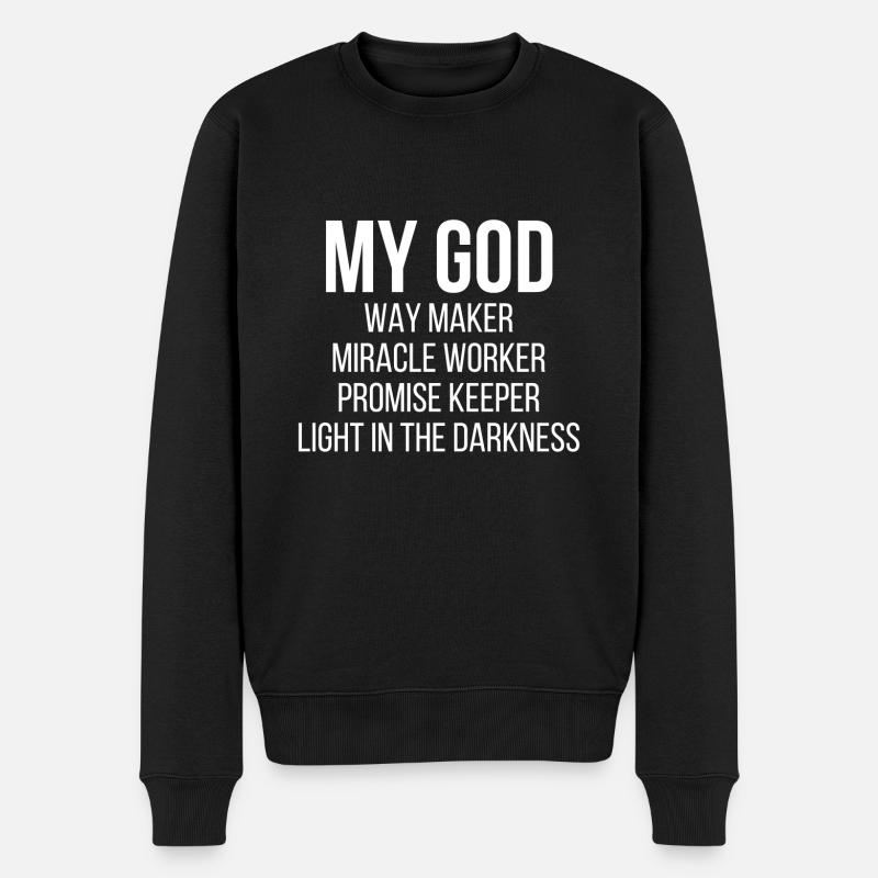 My god way maker - Pull Premium bio Homme - noir