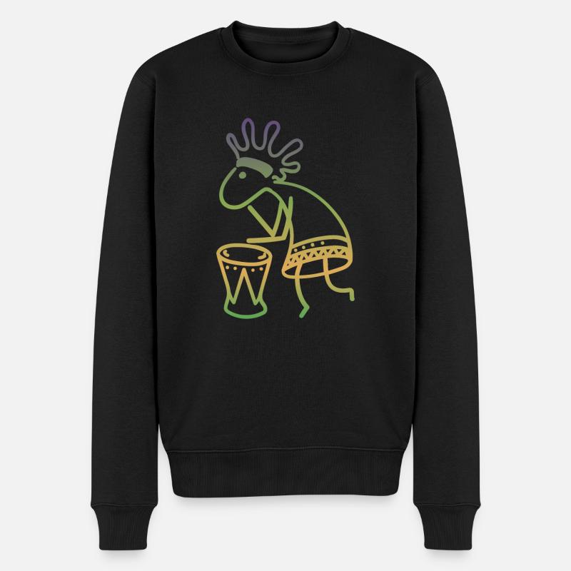 Kokopelli Bunt - Männer Premium Bio Pullover - Schwarz