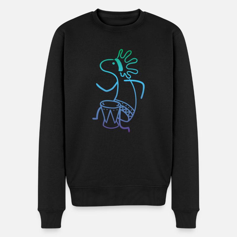 Batteur kokopelli - Pull Premium bio Homme - noir