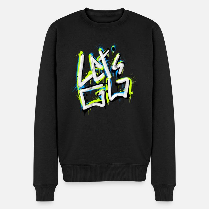lets go V3. - Männer Premium Bio Pullover - Schwarz