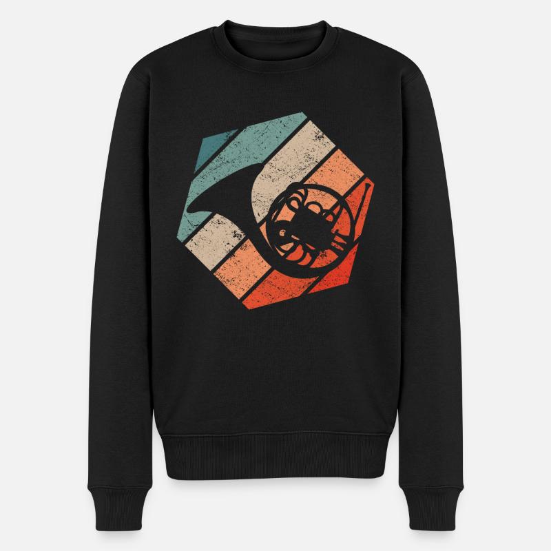 French Horn Hornist - Männer Premium Bio Pullover - Schwarz