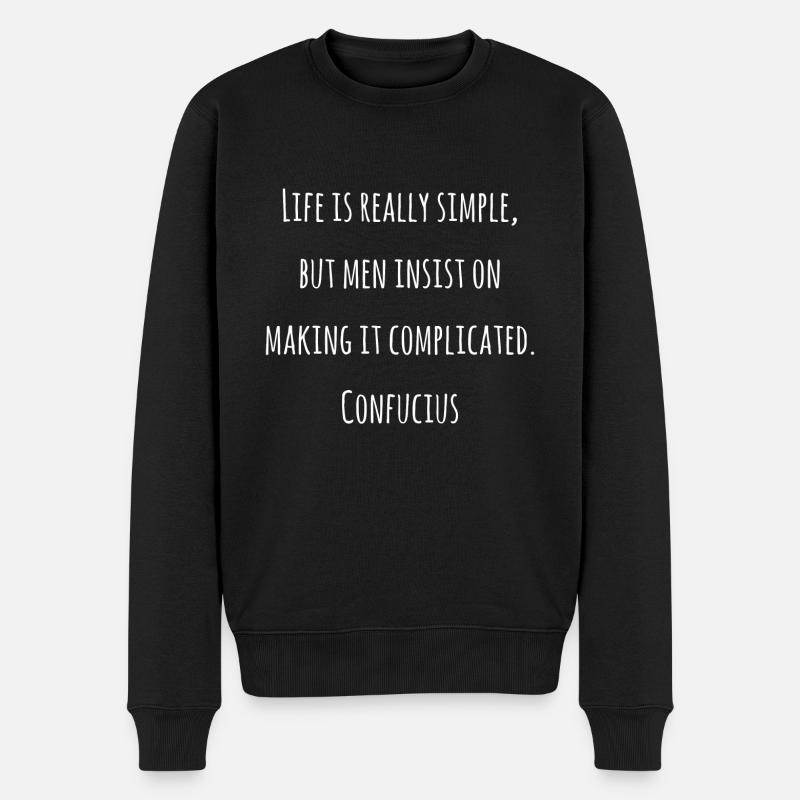 Zitat des Philosophen - Männer Premium Bio Pullover - Schwarz