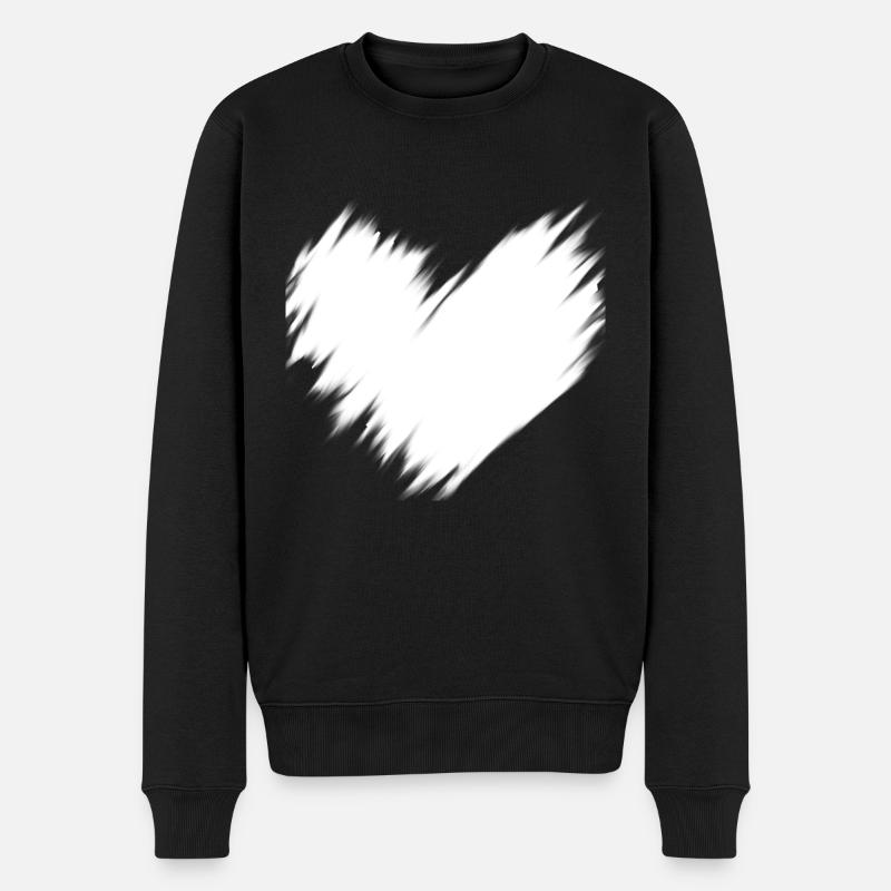 Weißes Herz verschwommen Geschenkidee - Männer Premium Bio Pullover - Schwarz