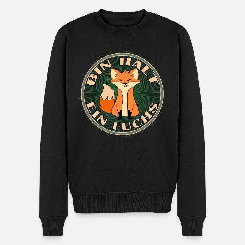 fuchs bin halt ein fuchs clever und buschig - Männer Premium Bio Pullover - Schwarz