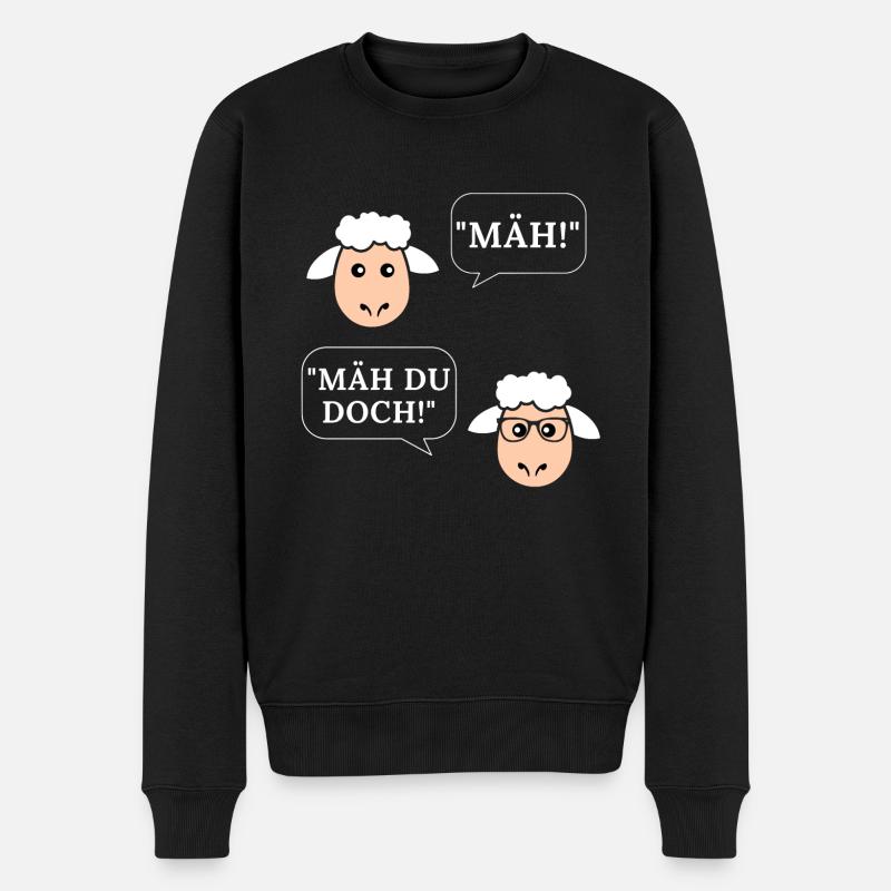 Lustige Unterhaltung MÄH Schafe Schaf mähen - Männer Premium Bio Pullover - Schwarz