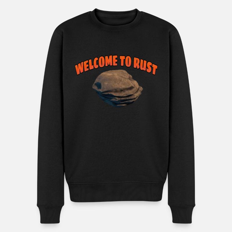 rust - Økologisk premium-sweatshirt til mænd - sort