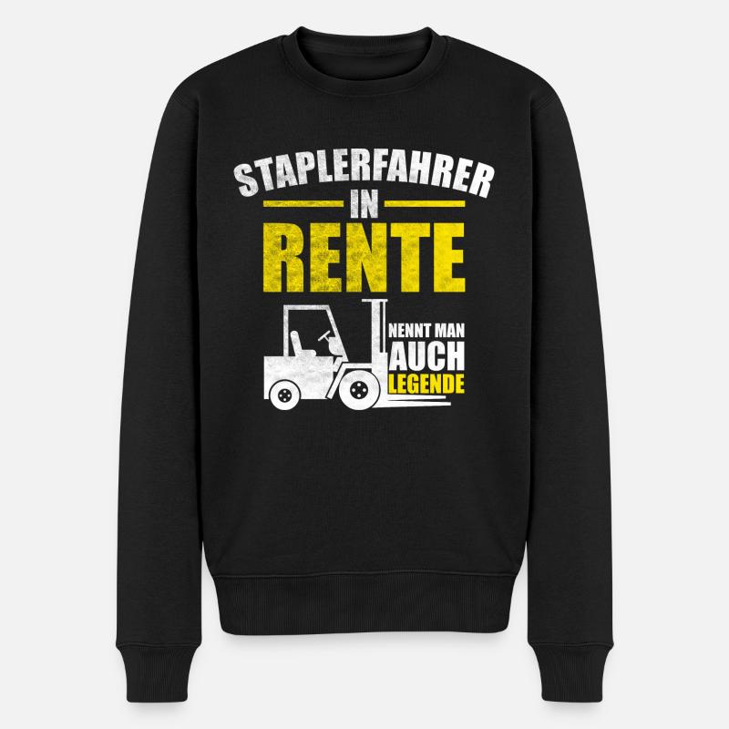 Rente Staplerfahrer Lagerist Ruhestand Pension - Männer Premium Bio Pullover - Schwarz
