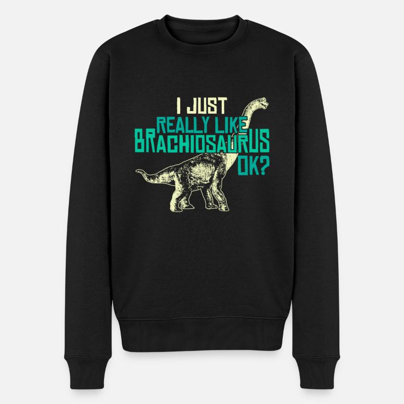 Ich Mag Einfach Dinosaurier - Männer Premium Bio Pullover - Schwarz