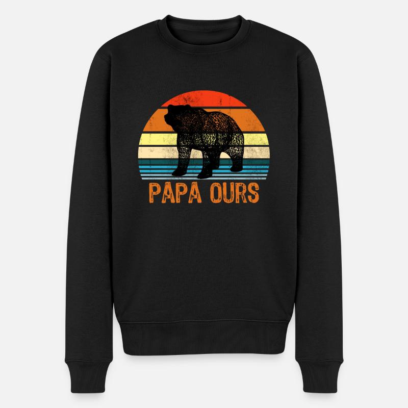 homme papa ours - Pull Premium bio Homme - noir
