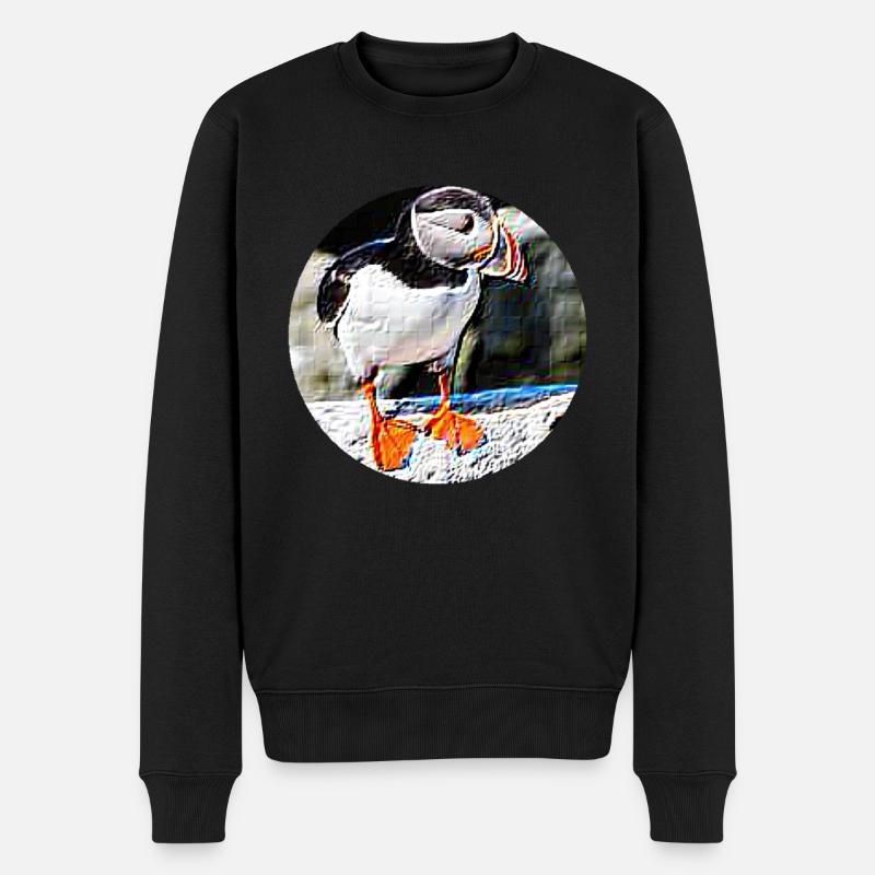 Puffin Rock - Männer Premium Bio Pullover - Schwarz