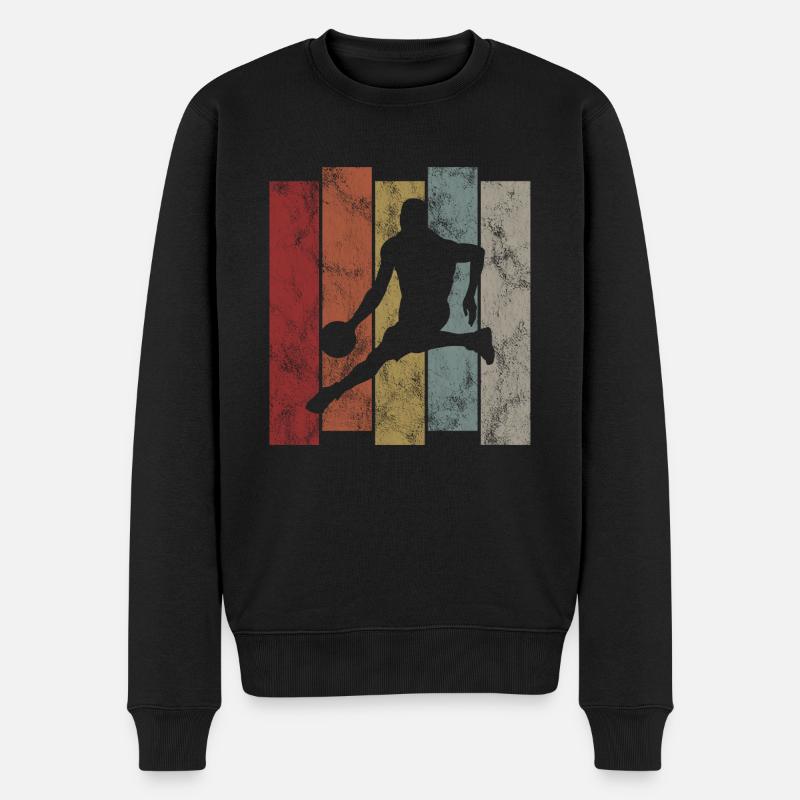 Basketteur basket rétro - Pull Premium bio Homme - noir