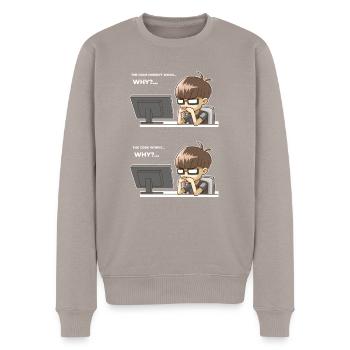 Drôle de code de programmation fonctionne pourquoi - Pull Premium bio Homme - taupe - Devant - Nico (187cm)