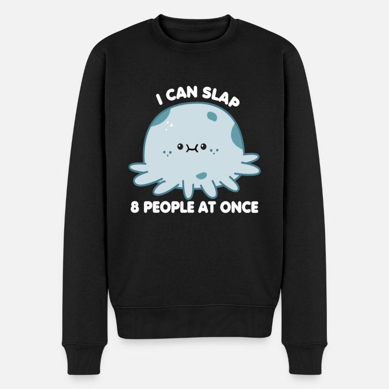 Funny Slapping Octopus - Octopus - Men's Premium Organic Jumper - black