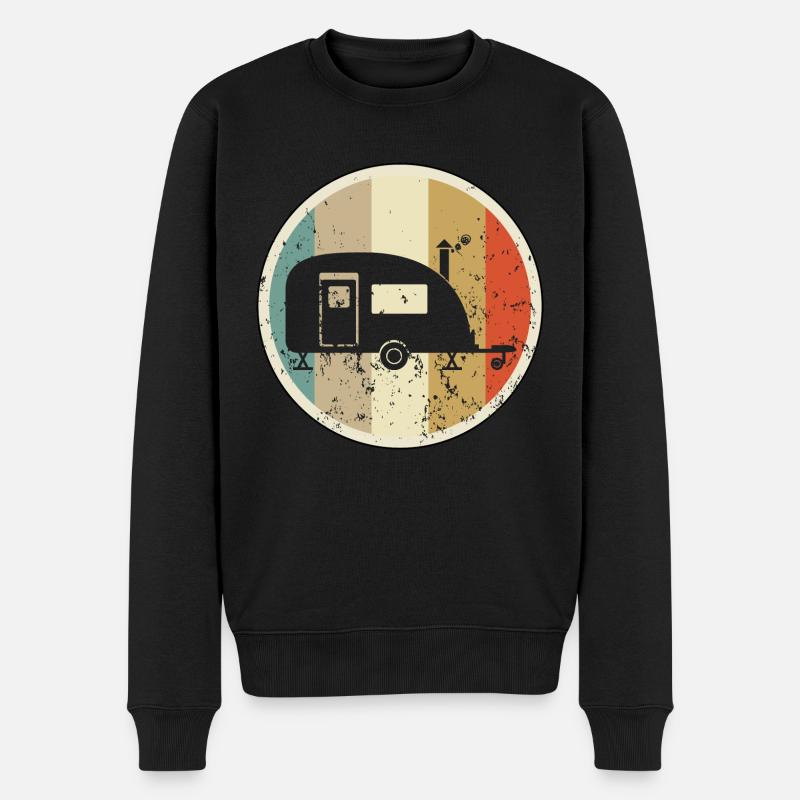 Wohnwagen Camping - Männer Premium Bio Pullover - Schwarz