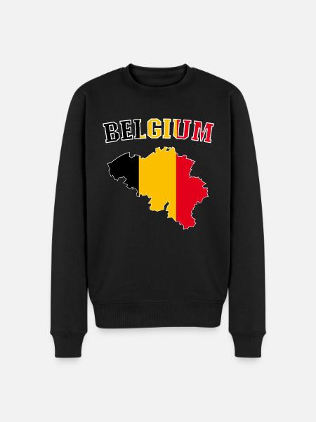 Belgium Flag Map - Men's Premium Organic Jumper - black
