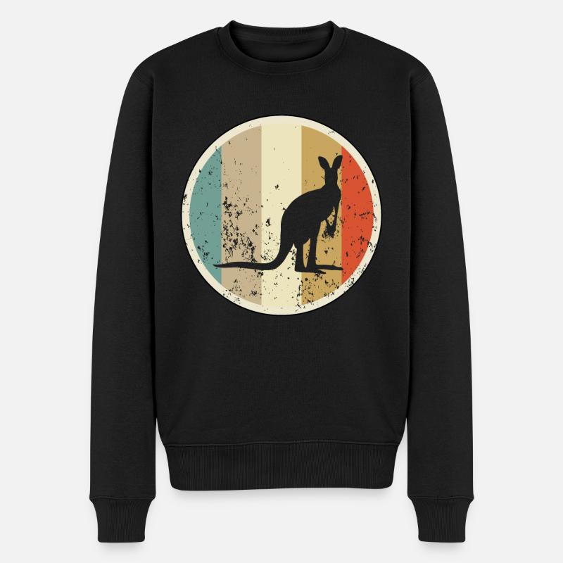 Känguru Australien - Männer Premium Bio Pullover - Schwarz