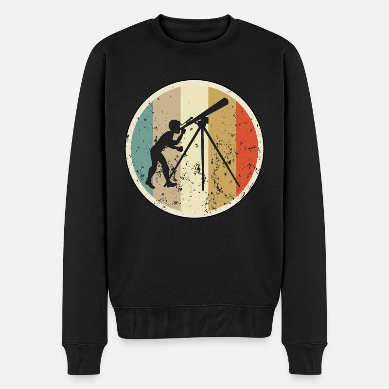 Astronom Teleskop Astronomie - Männer Premium Bio Pullover - Schwarz