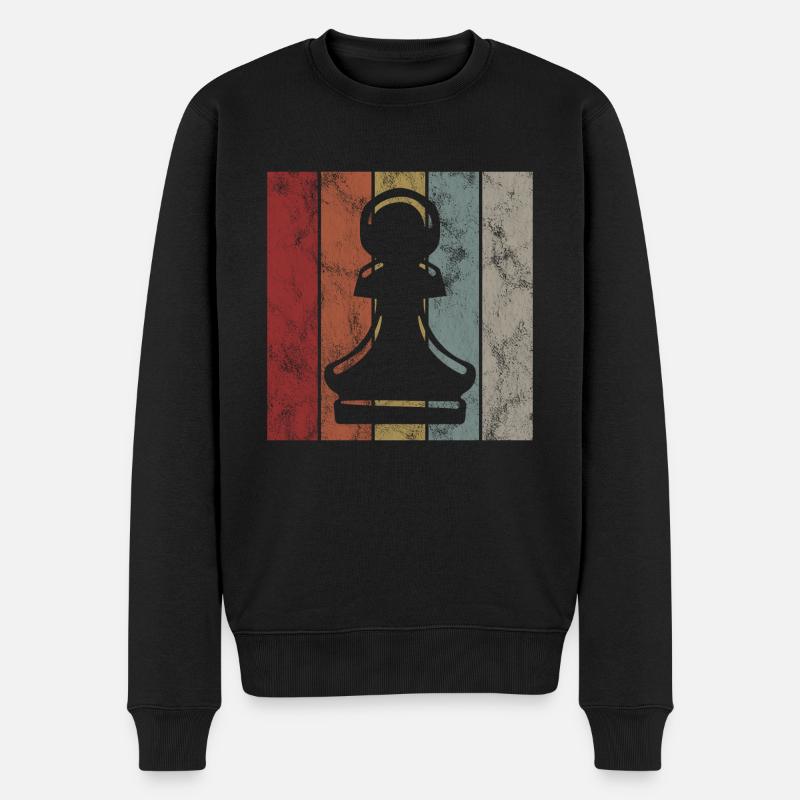 Échecs rétro échecs - Pull Premium bio Homme - noir