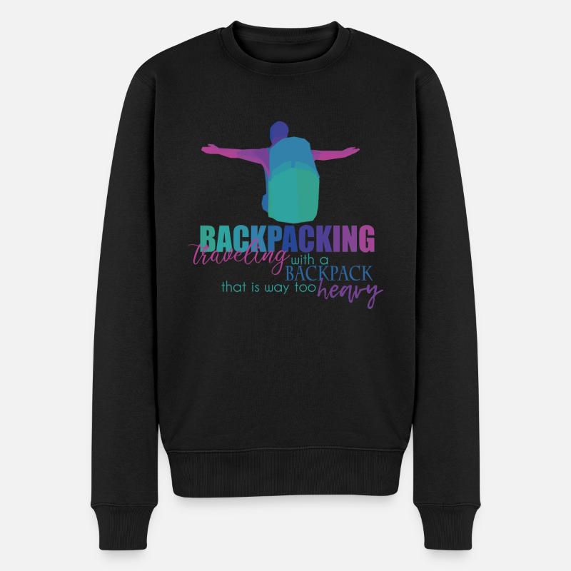 Backpacking Backpacker - Männer Premium Bio Pullover - Schwarz