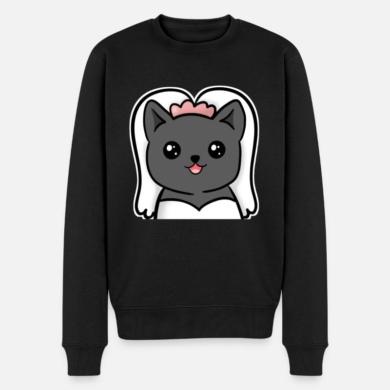 manqiwBride Bride Comic Cat - Pull Premium bio Homme - noir