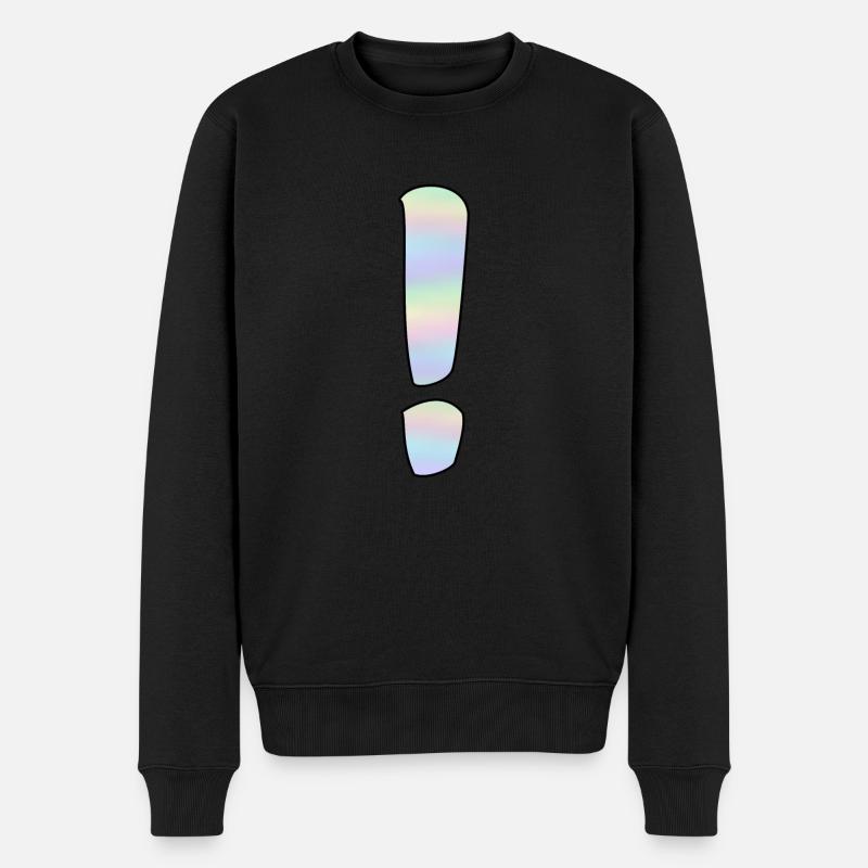Holographisches Ausrufezeichen - Männer Premium Bio Pullover - Schwarz