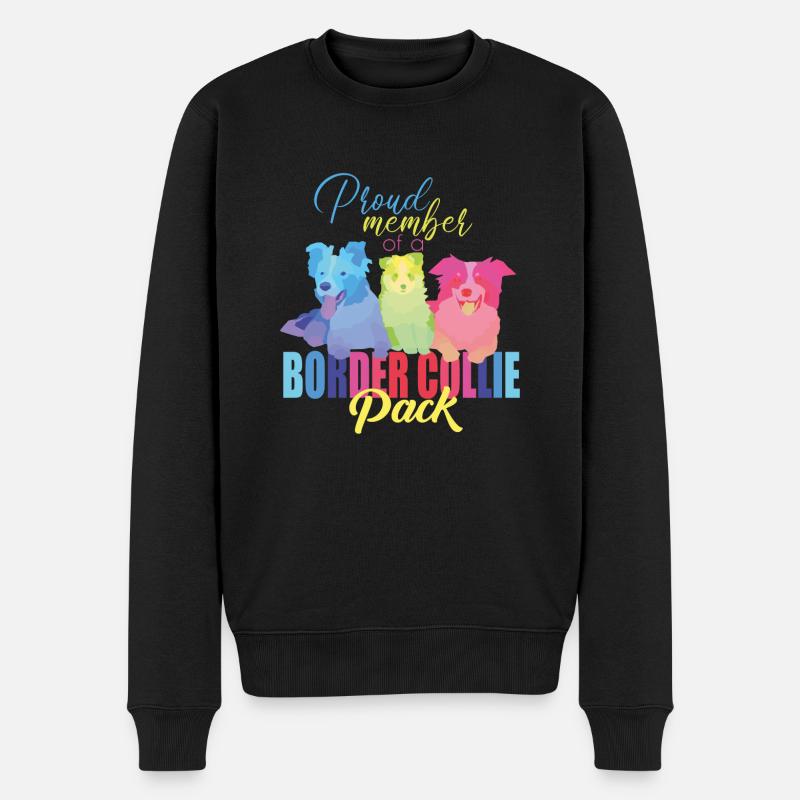 Border Collie - Männer Premium Bio Pullover - Schwarz