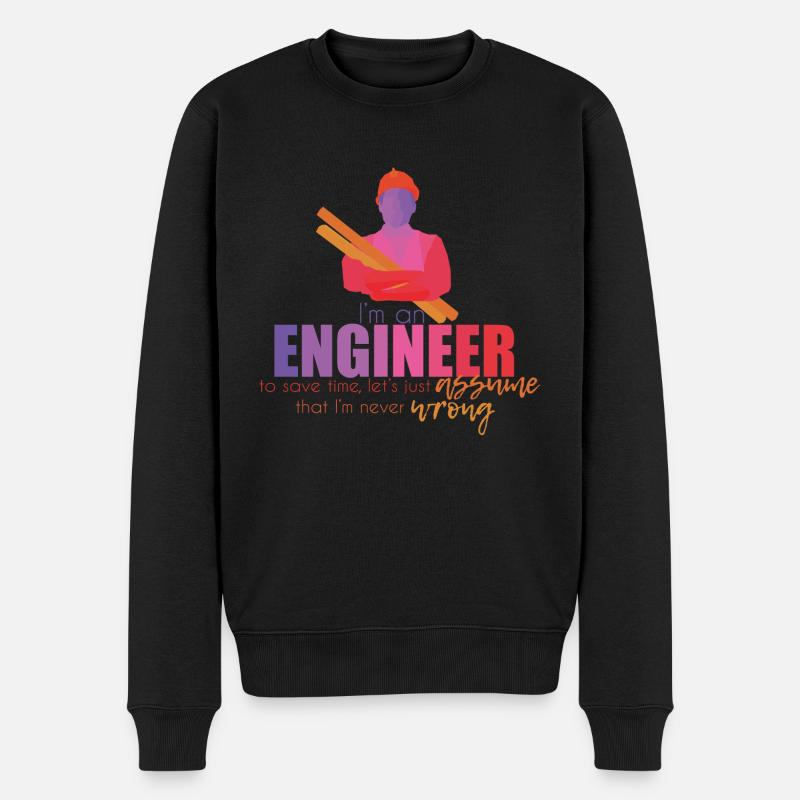 Ingenieur - Männer Premium Bio Pullover - Schwarz
