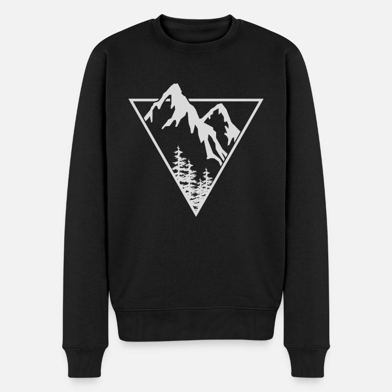 Triangle, Mountains, Forest - Men's Premium Organic Jumper - black