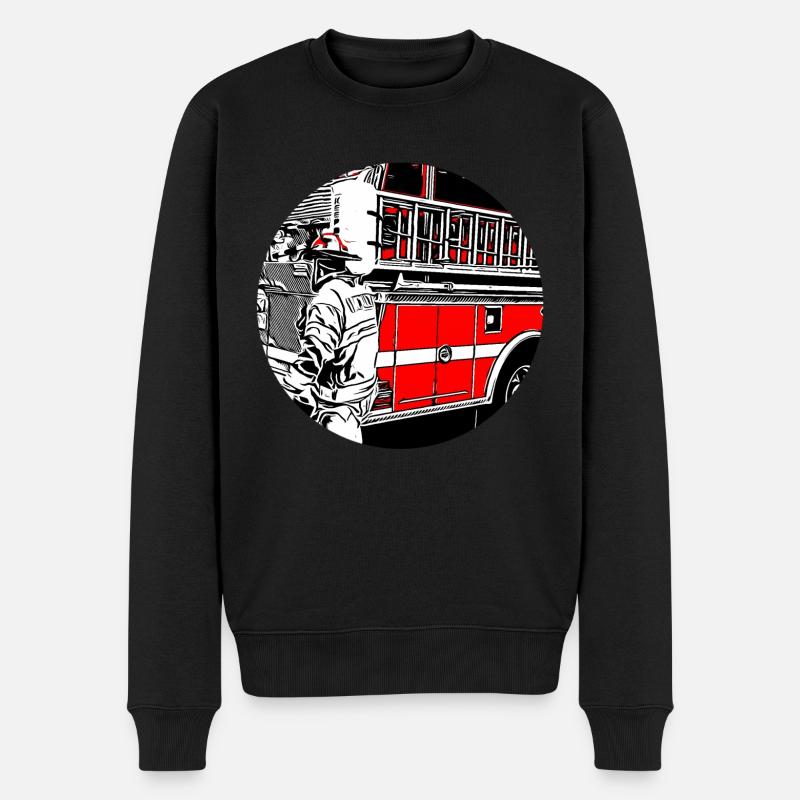 pompiers - Pull Premium bio Homme - noir