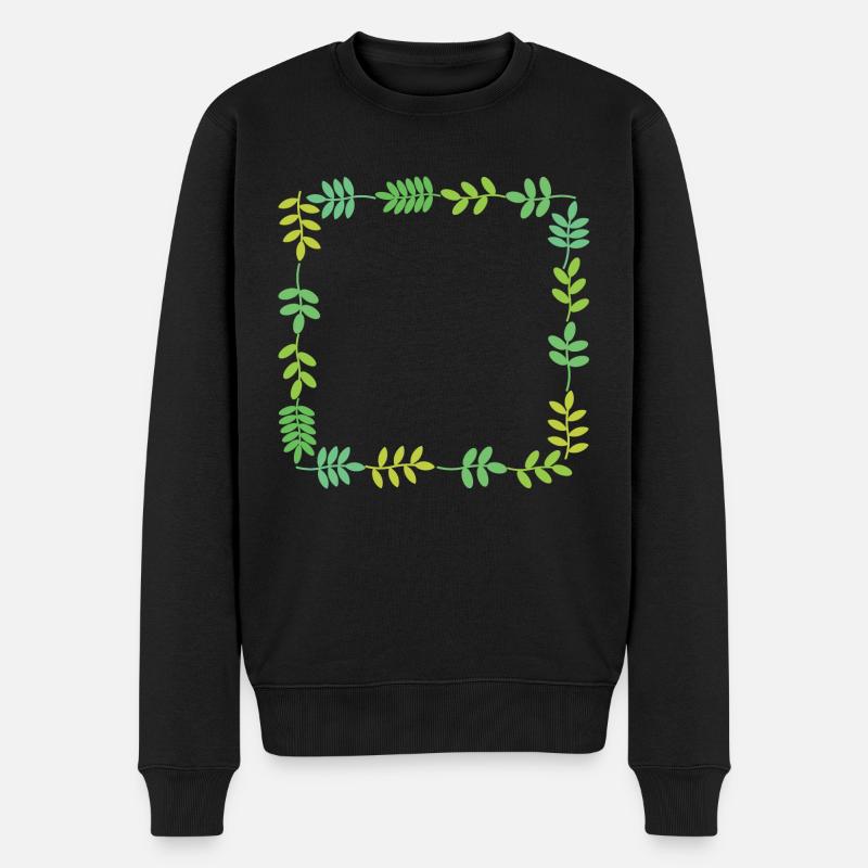 Cadre avec feuilles - Pull Premium bio Homme - noir