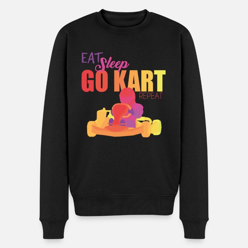 Go Kart - Männer Premium Bio Pullover - Schwarz