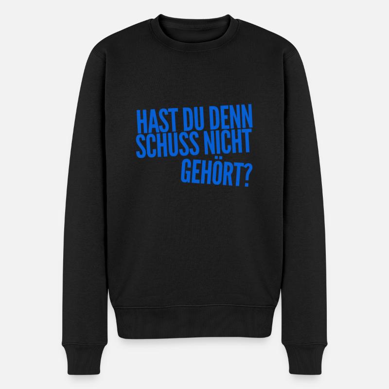 du bist wahnsinnig - Männer Premium Bio Pullover - Schwarz
