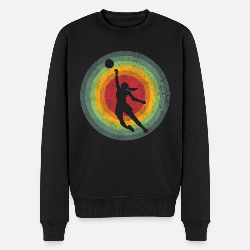 Joueuse de basket-ball rétro - Pull Premium bio Homme - noir