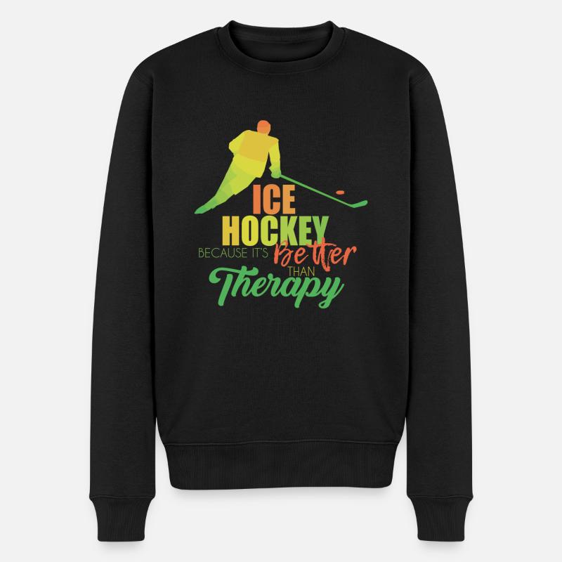 Eishockey - Männer Premium Bio Pullover - Schwarz