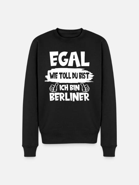 ICH BIN BERLINER BERLIN - Männer Premium Bio Pullover - Schwarz