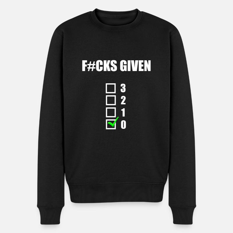 Null F#cks gegeben - Männer Premium Bio Pullover - Schwarz