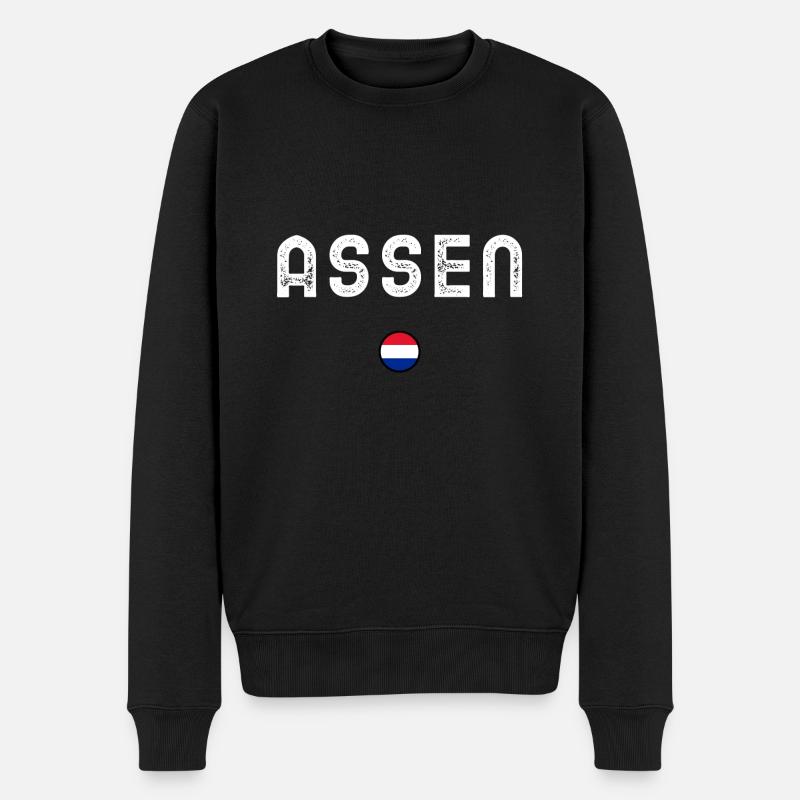 ASSEN - Männer Premium Bio Pullover - Schwarz