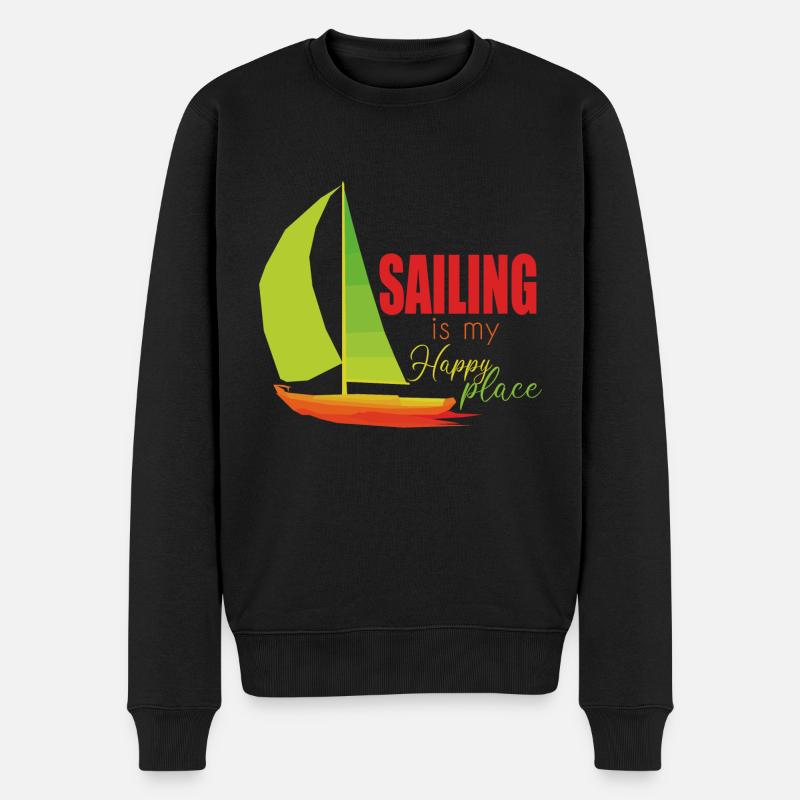 Segelboote - Männer Premium Bio Pullover - Schwarz