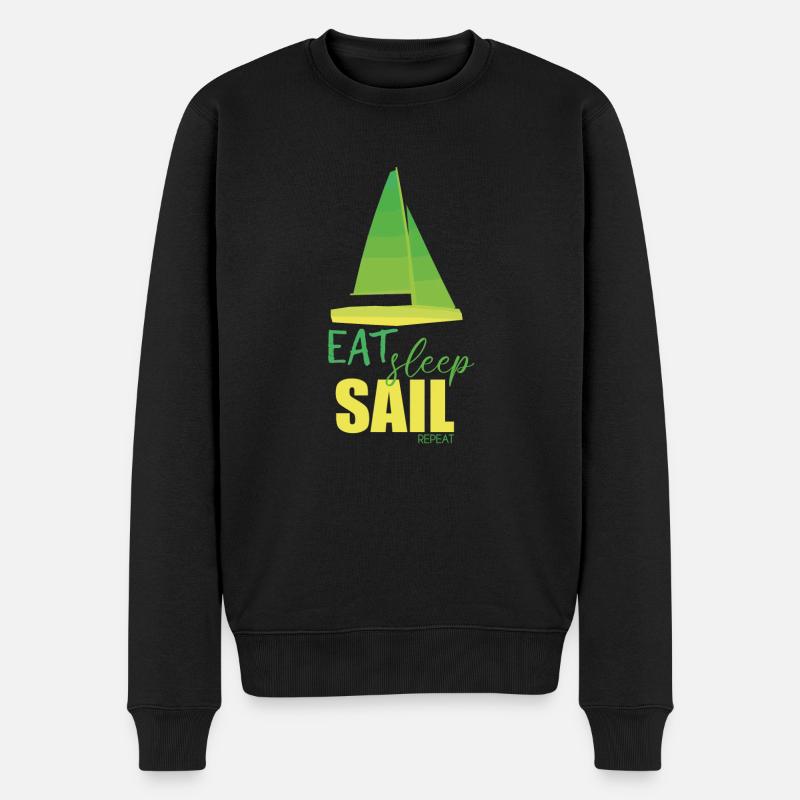Segelboote - Männer Premium Bio Pullover - Schwarz