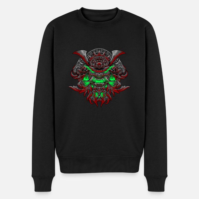 Samurai neon - Männer Premium Bio Pullover - Schwarz