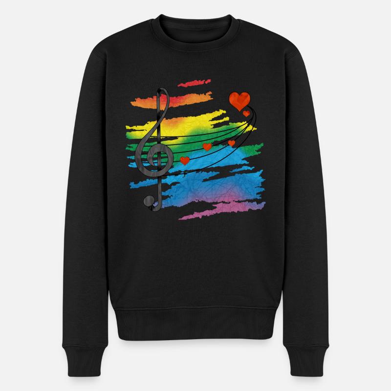 Musik - Männer Premium Bio Pullover - Schwarz