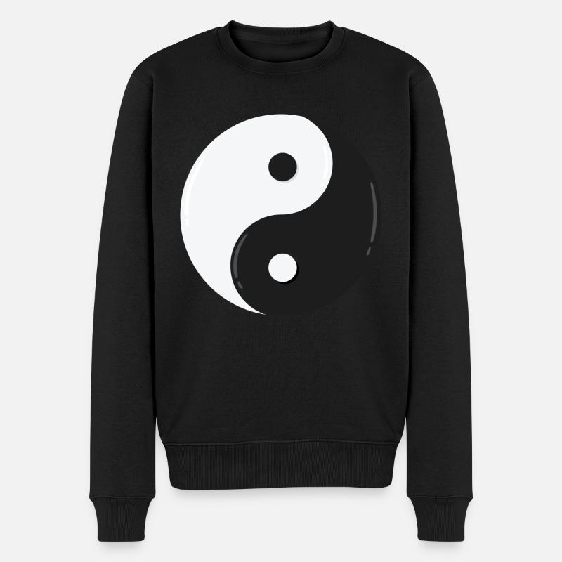 Yin und Yang - Männer Premium Bio Pullover - Schwarz